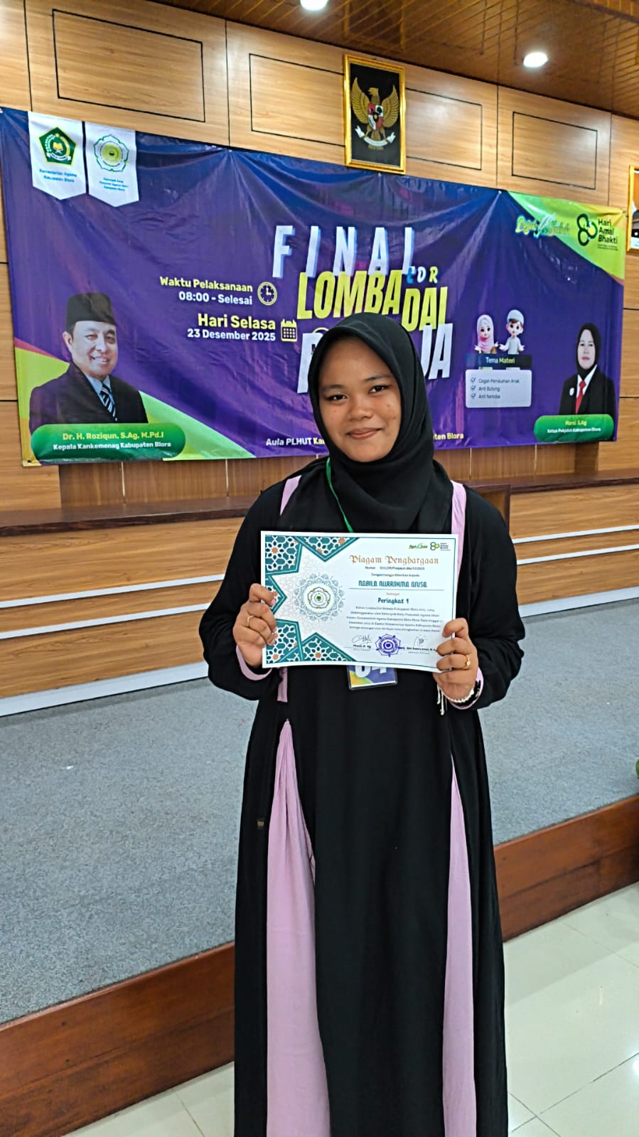 Juara 1 Lomba Da'i Remaja
